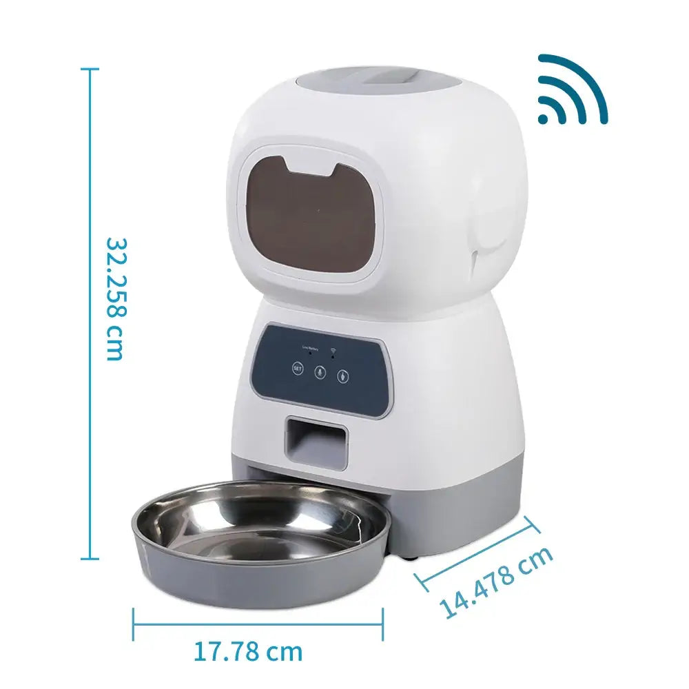 3.5L Automatic Pet Feeder For Cats WiFi Smart Swirl Slow Dog Feeder With Voice Recorder Large Capacity Timing Cat Food