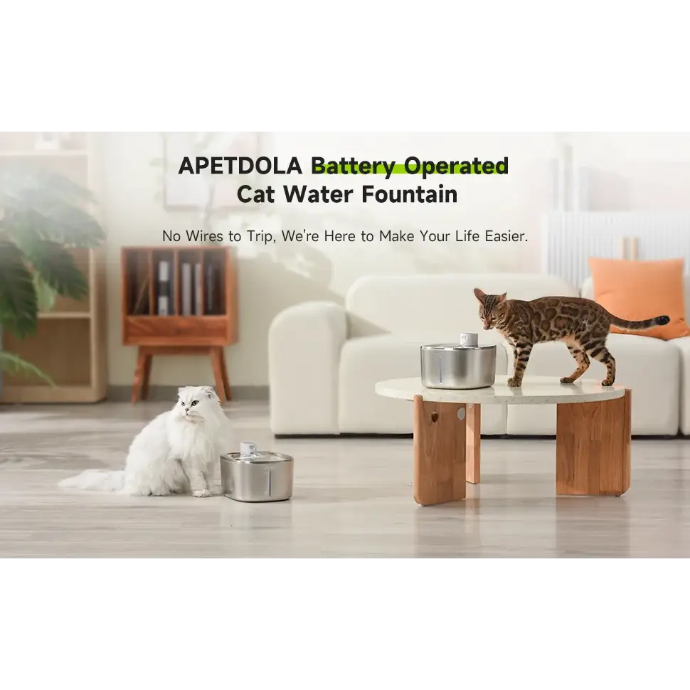 APETDOLA 4L Wireless Cat Water Fountain Auto Sensor Drinking Fountain For Cats Dog Drinker Pet Water Dispenser