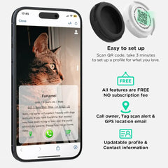 GPS Tracker Cat Collar with Airtag Case & QR ID Tag Dual Protection Reflective Kitten Collar for Cats Gatos Puppy Air