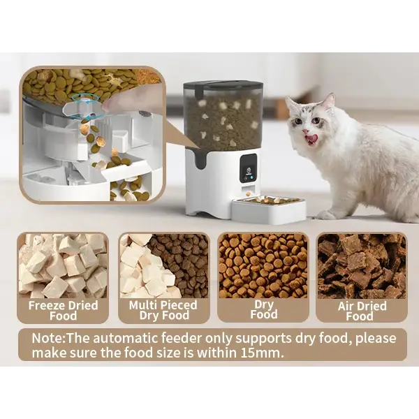 PAPIFEED Smart Automatic Cat Feeders WiFi Pet Feeder with APP Control for Remote Feeding Detachable for Easy Clean Cat