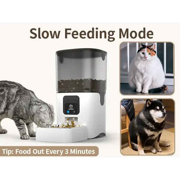 PAPIFEED Smart Automatic Cat Feeders WiFi Pet Feeder with APP Control for Remote Feeding Detachable for Easy Clean Cat