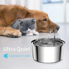 Stainless Steel Pet Water Feeder Cat Automatic Water Fountain USB Electric Mute for Cat Dog Filter Fountain Smart