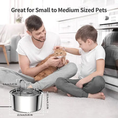 Stainless Steel Pet Water Feeder Cat Automatic Water Fountain USB Electric Mute for Cat Dog Filter Fountain Smart