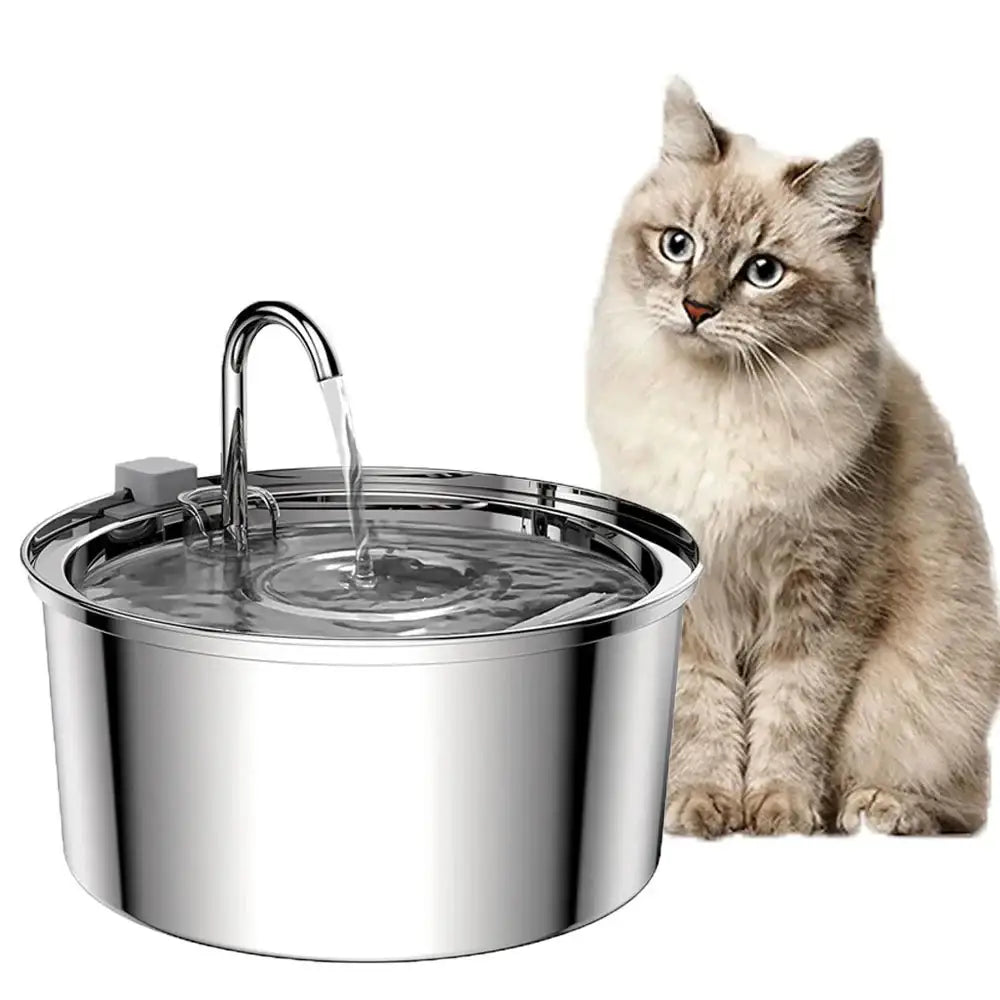 Stainless Steel Pet Water Feeder Cat Automatic Water Fountain USB Electric Mute for Cat Dog Filter Fountain Smart