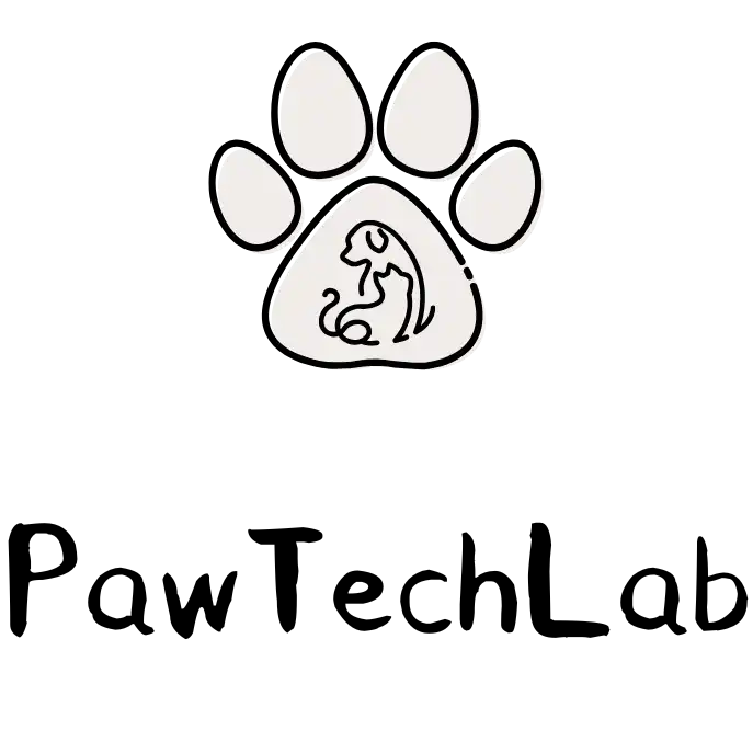 White paw print with dog and cat silhouette.